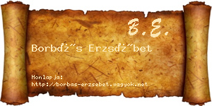 Borbás Erzsébet névjegykártya